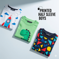 Printed half sleeve boys
