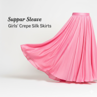 Suppar Sleave Girls' Crepe Silk Skirts